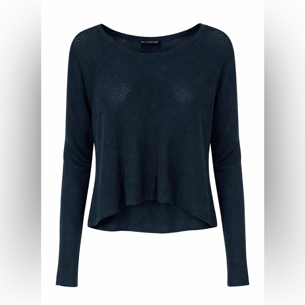 Rag & Bone open knit green top, medium